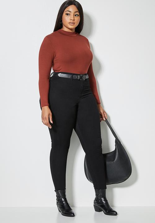 Superbalist - 2 Pack funnel neck viscose tops - rust & stone