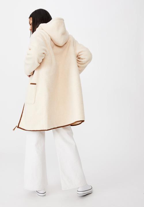 Cotton On - Into the trees longline coat - cream