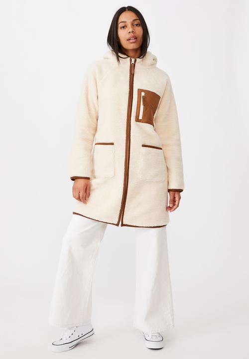 Cotton On - Into the trees longline coat - cream