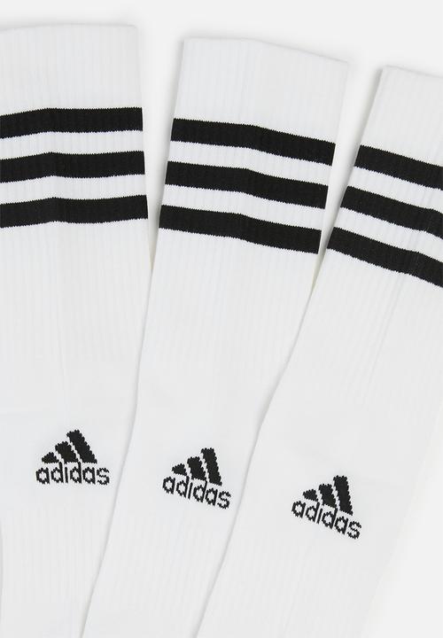 adidas Performance - 3S 3 pack crew socks - white