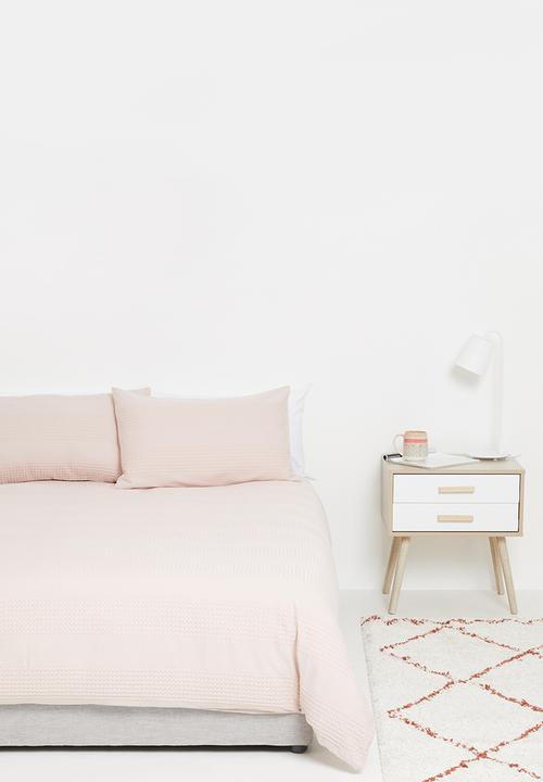 Sixth Floor - Cotton woven seersucker duvet set - sepia rose pink