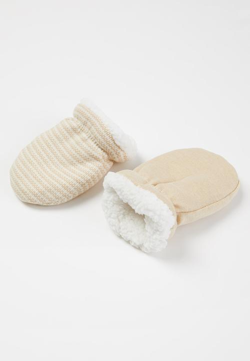 Pop Candy - 2 Pack mittons - beige