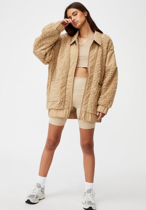 Factorie - Oversized teddy jacket - travertine