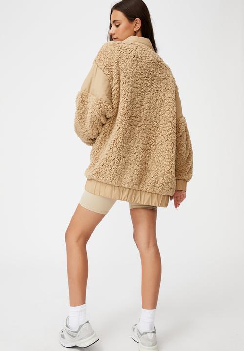 Factorie - Oversized teddy jacket - travertine