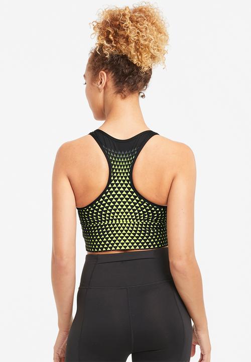 PUMA - Mid impact graphic long line bra - black 