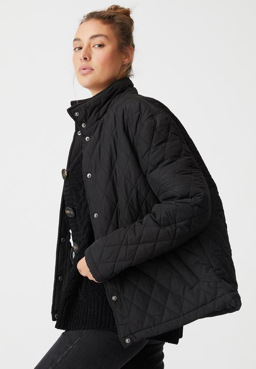 Cotton On - Recycled quilted jacket - black