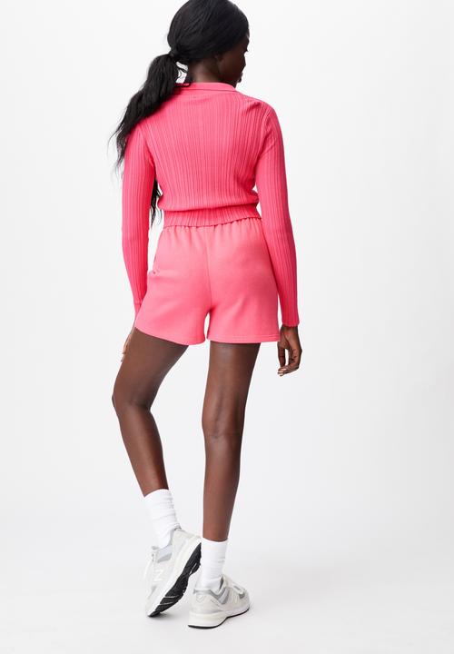 Factorie - Long sleeve collared crop cardi - honeysuckle
