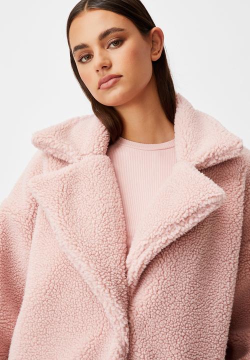 Factorie - Longline teddy jacket - silver pink