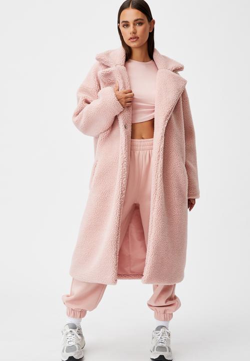 Factorie - Longline teddy jacket - silver pink