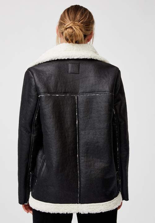Cotton On - Shearling aviator - black & cream