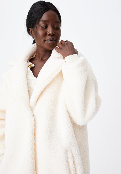 Factorie - Longline teddy jacket - ivory