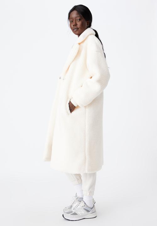 Factorie - Longline teddy jacket - ivory