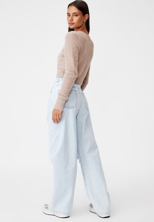 Factorie - Fluffy knit slim fit cardi - dirty blush