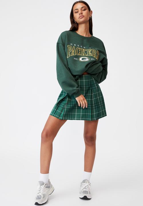 Factorie - Box pleat skirt - varsity check_hunter green