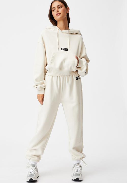 Factorie - Athluxe slouchy cropped hoodie - ivory