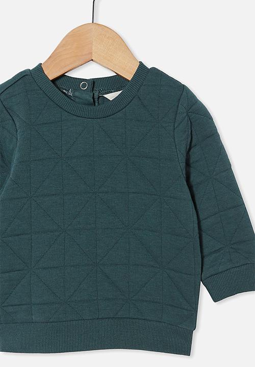 Cotton On - Greer quilted sweater - petrol teal