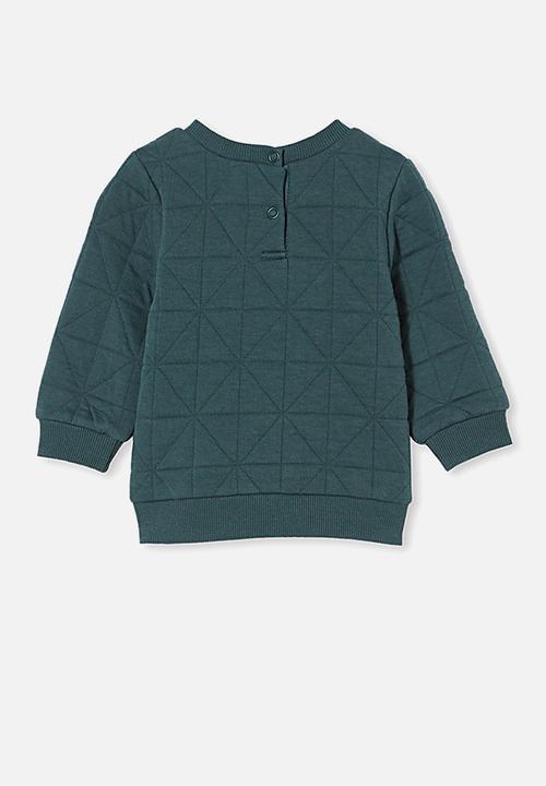 Cotton On - Greer quilted sweater - petrol teal