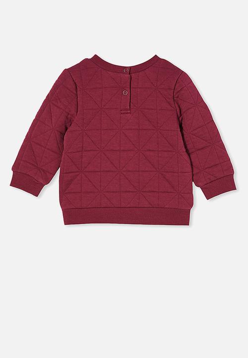 Cotton On - Greer quilted sweater - faded burgundy