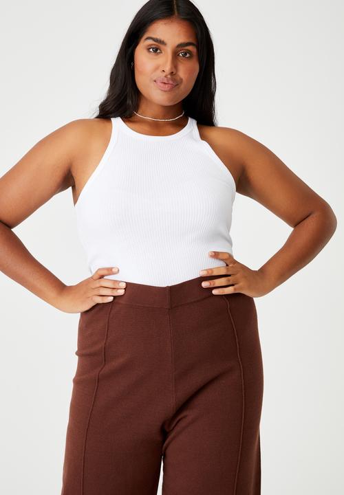 Cotton On - Curve soft knit pants - brown
