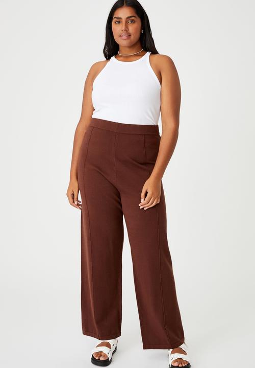 Cotton On - Curve soft knit pants - brown