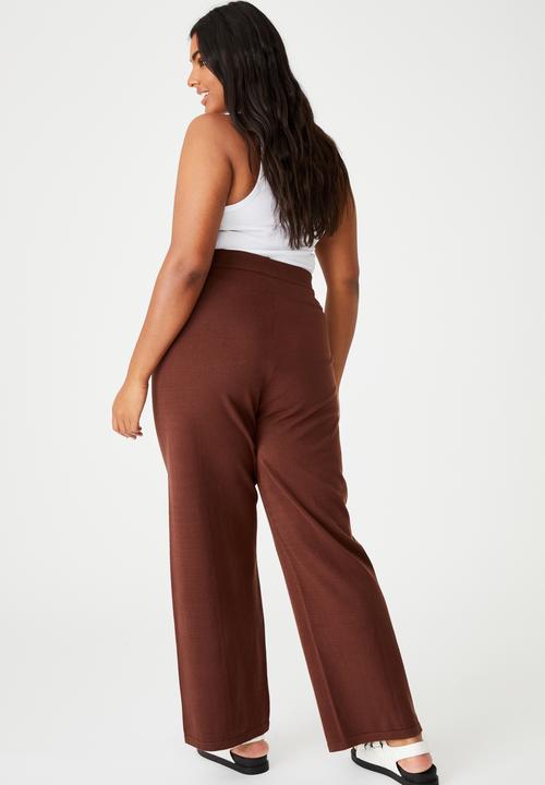 Cotton On - Curve soft knit pants - brown