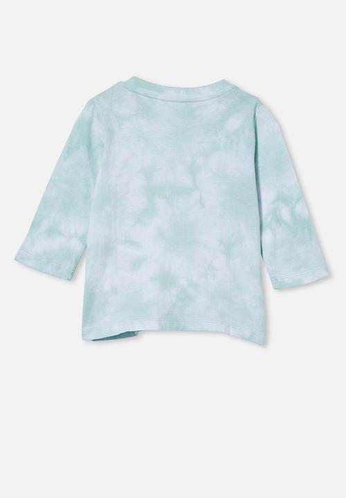 Cotton On - Jamie long sleeve tee - duck egg tie dye