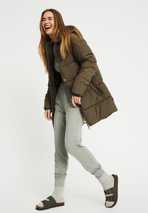 Cotton On - The recycled mother mid length puffer - khaki