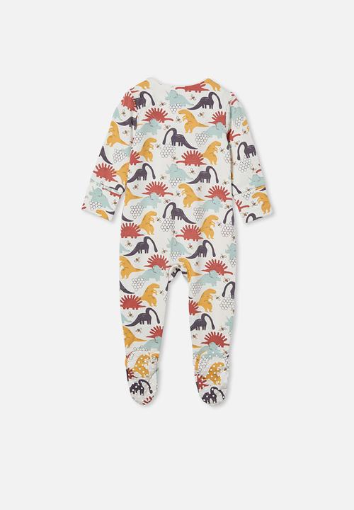 Cotton On - The long sleeve zip romper - vanilla & rabbit grey