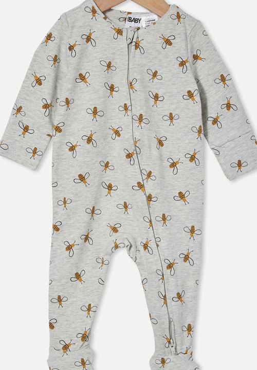 Cotton On - The long sleeve zip romper - grey