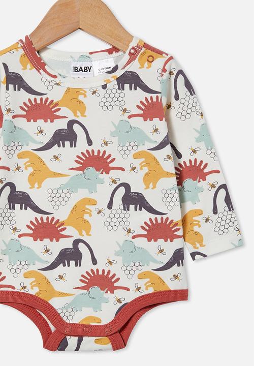Cotton On - The long sleeve bubbysuit - vanilla & grey