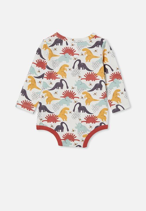 Cotton On - The long sleeve bubbysuit - vanilla & grey