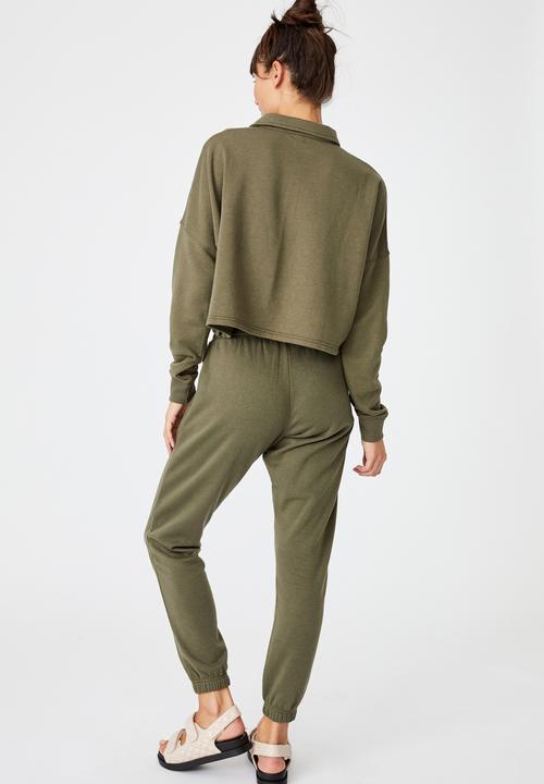 Cotton On - Lifestyle polo fleece top - deep moss