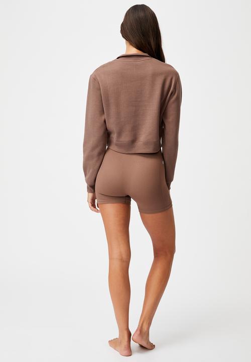 Cotton On - Lifestyle getting out half zip fleece - raw umber