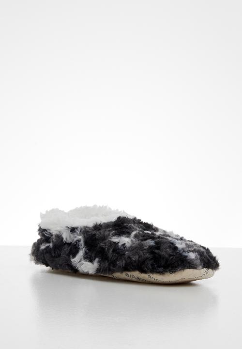 snoozies!® - Tie dye slipper - black & white 