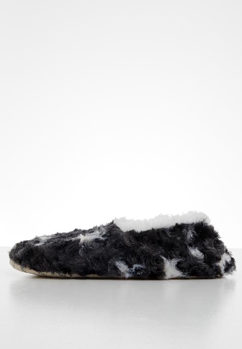 snoozies!® - Tie dye slipper - black & white 