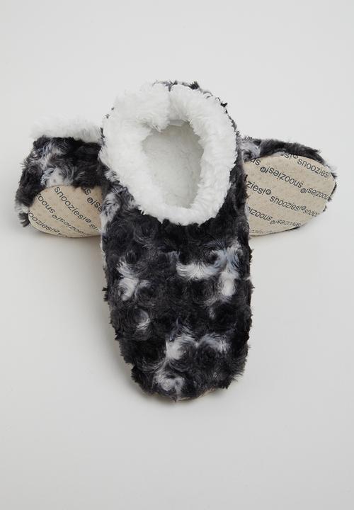 snoozies!® - Tie dye slipper - black & white 