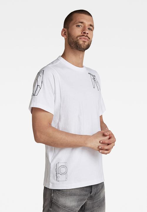 G-STAR - Multi object graphic r short sleeve tee - white