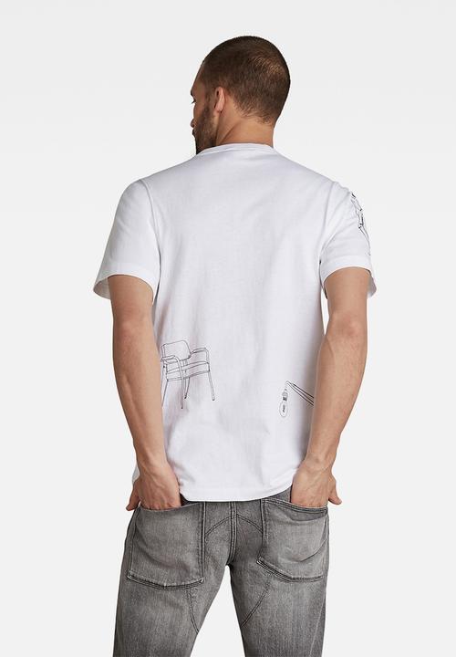 G-STAR - Multi object graphic r short sleeve tee - white