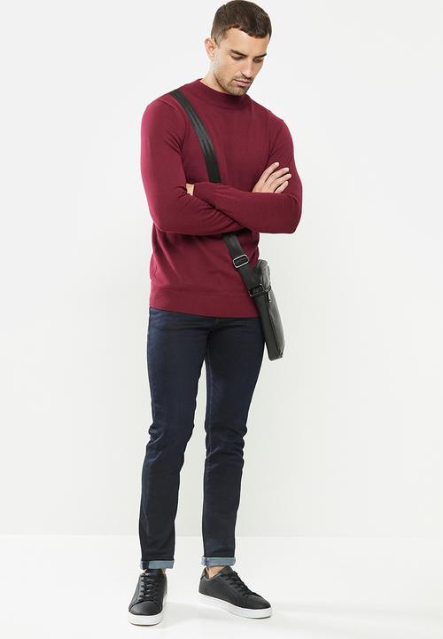 Brave Soul - Turtleo knitwear - burgundy