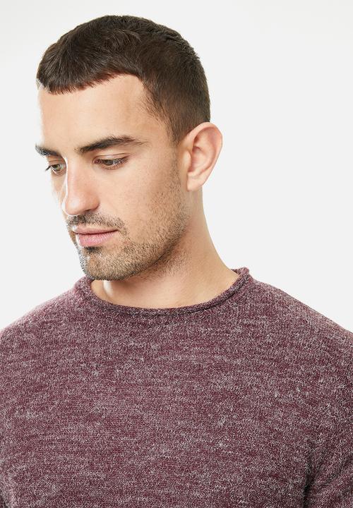 Brave Soul - Montrel knitwear - burgundy