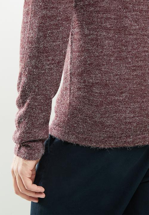 Brave Soul - Montrel knitwear - burgundy