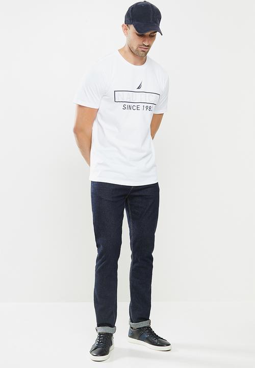 Nautica - Metallic logo tee - white