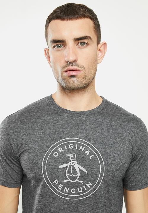 Original Penguin - Logo stamp t - charcoal