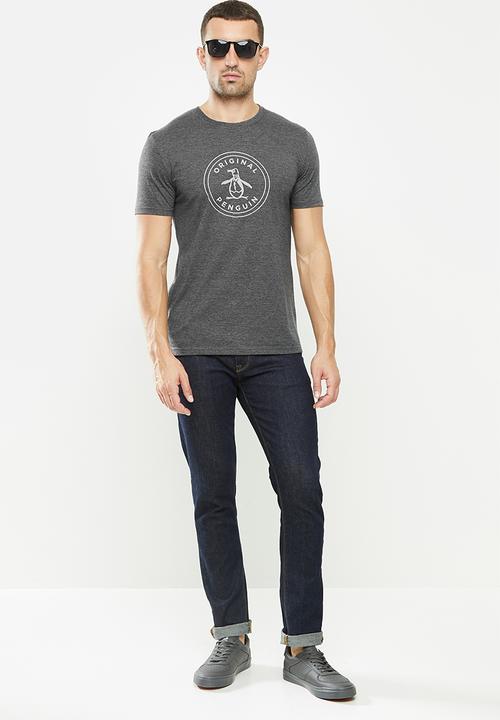 Original Penguin - Logo stamp t - charcoal