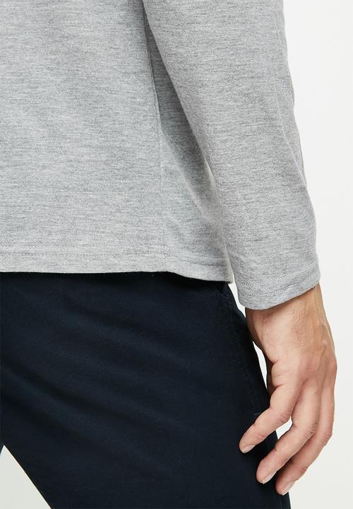 Original Penguin - Long sleeve embroidered logo t - grey 
