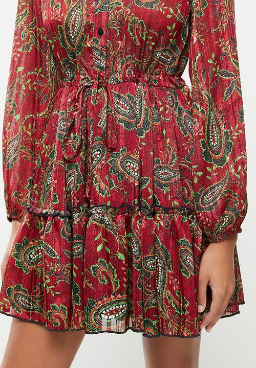 SISSY BOY - Get growing button up mini dress - red 