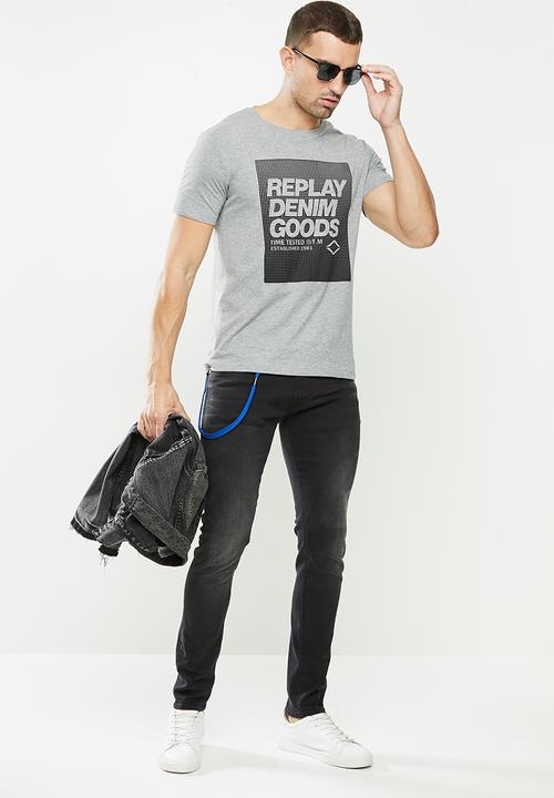 Replay - Replay denim goods tee - grey