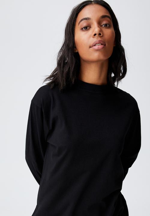 Cotton On - Basic oversized long sleeve top - black