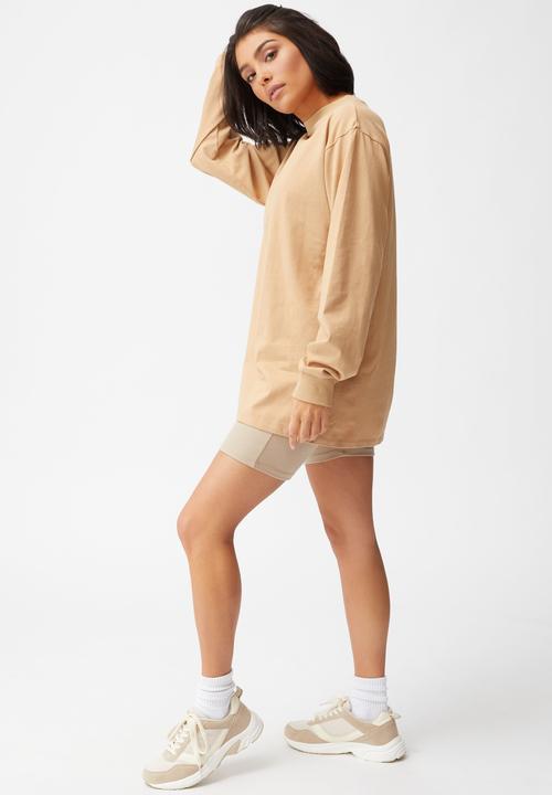 Cotton On - Basic oversized long sleeve top - caramel brown