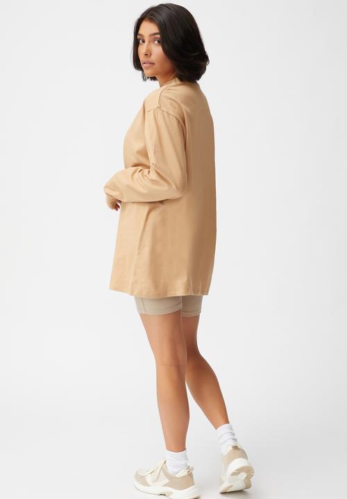 Cotton On - Basic oversized long sleeve top - caramel brown
